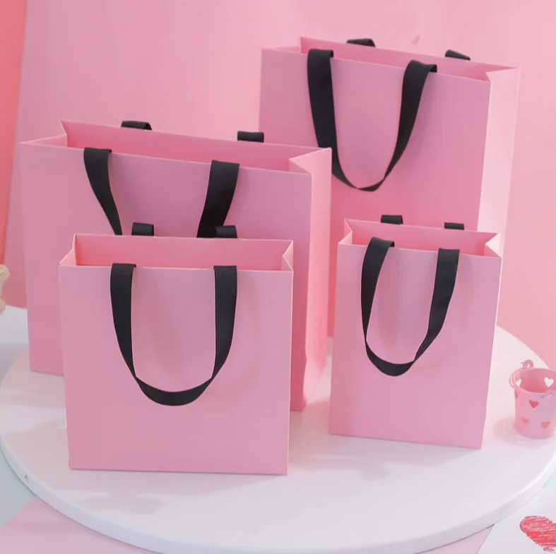 Wholesale China Supplier Custom Logo Pink Paper Bag Garment Storage ...