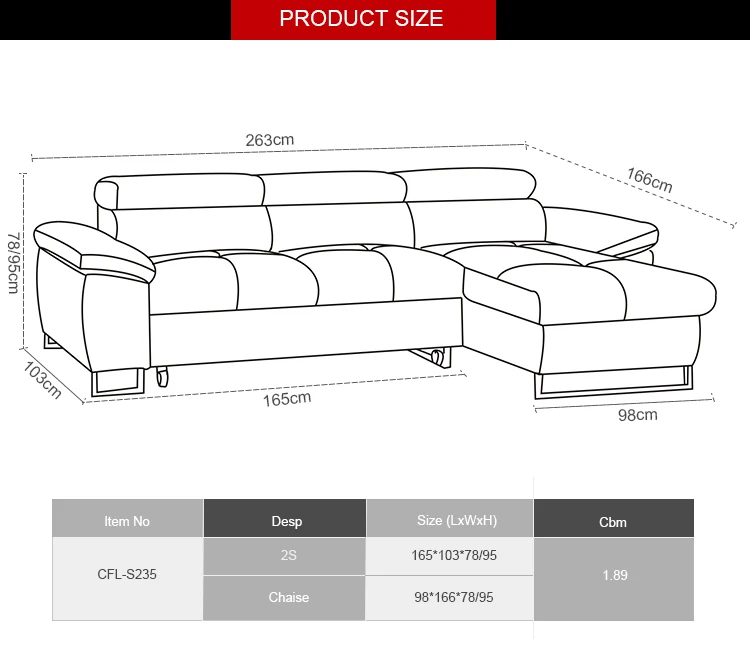 Contemporary King Size Sofa Beds With Storage And Adjustable Headrest