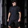 Hexin High Quality Men Nano Silver Film Plus Size Summer Running Fitness Slimming Sportswear Set