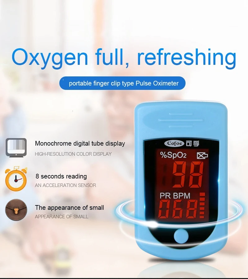 Household medical portable finger monitor blood pressure monitor Clip Type Pulse Oximeter Oxygen monitor