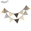 Coffee Polka Dot Mini Fabric Bunting Double Sided Banner 12 Flags PL027