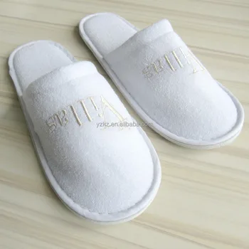 white bath slippers
