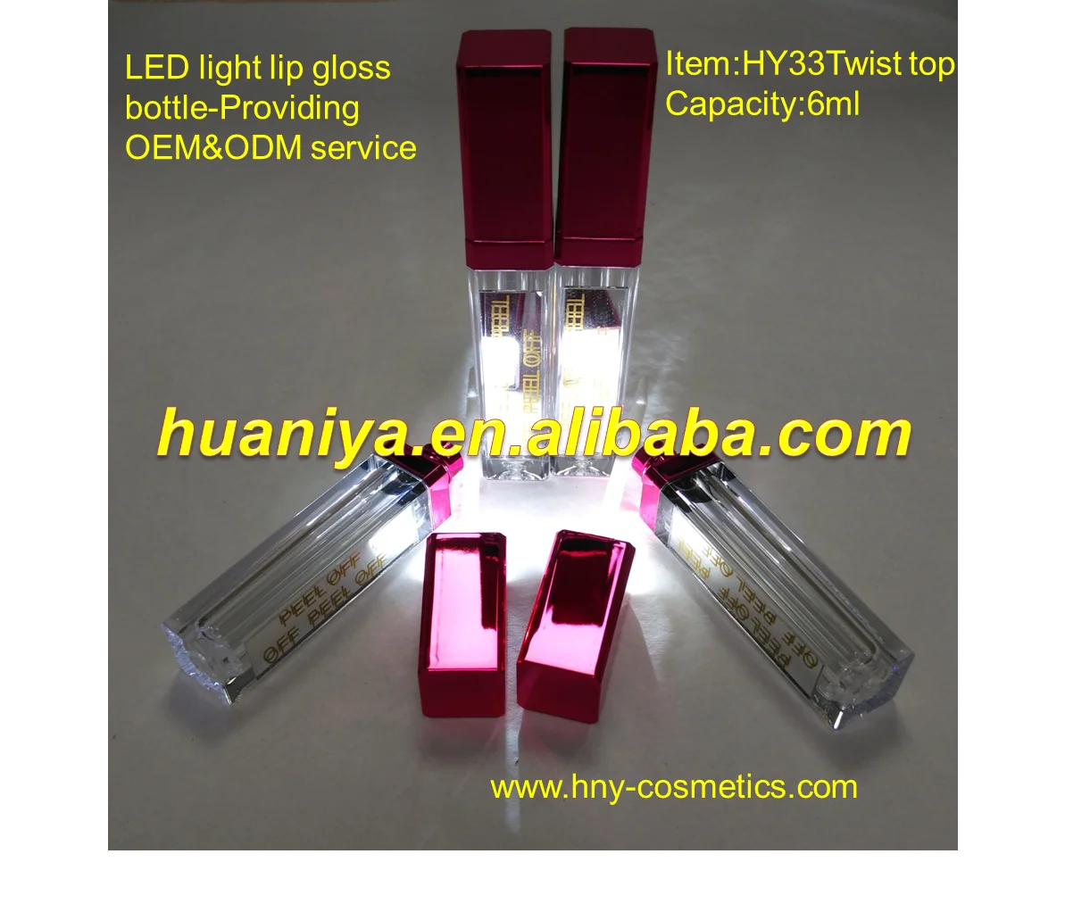 Empty Led Lip Gloss Tube With Pink Cap Buy Empty Led Lip Gloss Tube