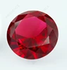 Bulk Charm Red color 3mm to 15mm diamond cut Glass gems wholesale in stock