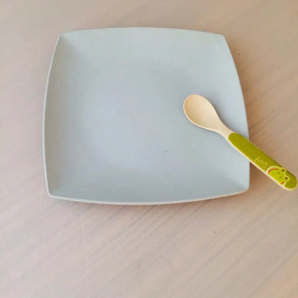 Eco Friendly Rice Husk Fiber Dinner Plates Disposablebamboo Wooden