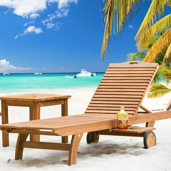 Modern Garden Outdoor Furniture Sun Lounge Wood Hotel Swimming Pool Modern Garden Outdoor Furniture Sun Lounge Wood Hotel Swimming Pool Beach Chair With Wheels