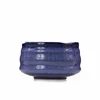 Japan Japanese Crackle Glazed Matte Branded Ceramic Tackable Slanted Serving Clay Bowls Iwth Stand Matcha Chawan Latte Bowl Blue