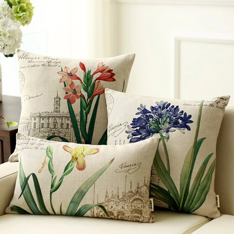 Nice Quality Floral Ribbon Embroidery Furniture Cushion Covers Design