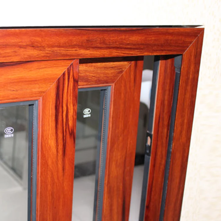 Aluminum Window Oak Wood Grain Powder Coated Finished Buy Wood Grain