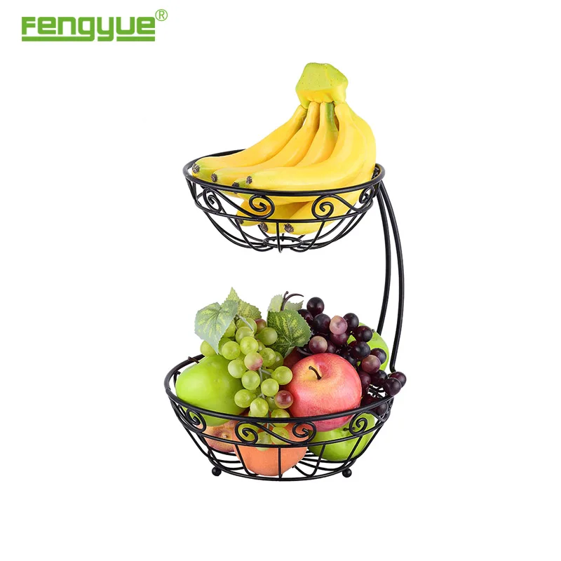 2 Tier Metal Hanging Fruit Basket Buy Metal Fruit Basket,Metal