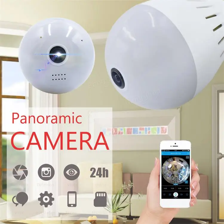 V380s Application 960p Hidden Spy Camera Light Bulb 1.3mp P2p Wifi Bulb