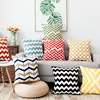 Nordic Style Linen Cotton Wave Pattern Geometry European Popular Pillow Case Backdrop