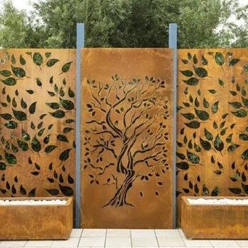 Cheap Laser Cut Metal Steel Privacy Screen Panels Flower Pattern With ...