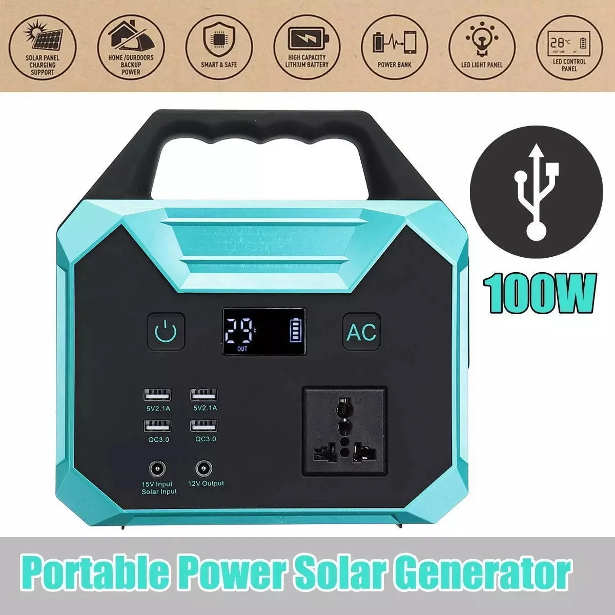 Portable Generator Power Station Solar Inverter Battery Camping Cpap Emergency Home Use Ups