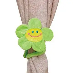 WPKIRA Window Treatments Accessories Cute Cartoon Smiley Sunflower Curtains Tiebacks Curtain Buckle Hook Fastener Curtain Holdbacks Decor Tiebacks 1 Pair