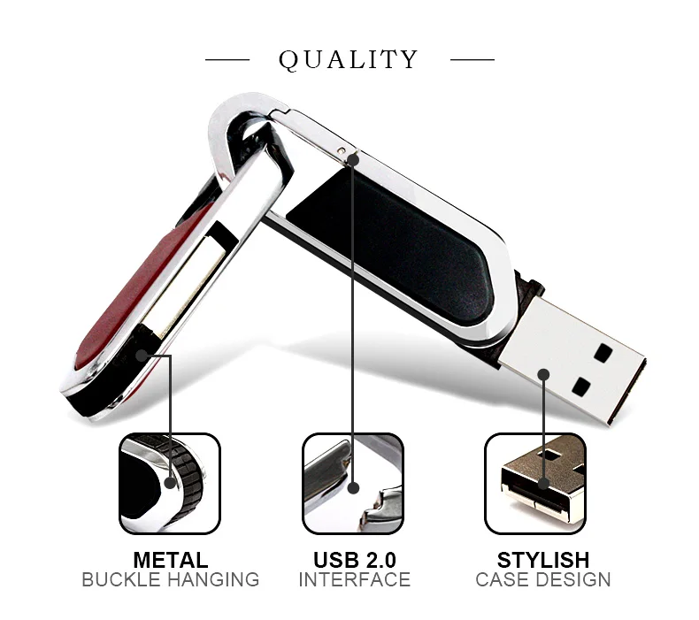 2020 Metal USB Flash Drive 2.0 4GB 8GB 16GB 32GB Hook USB Memory Stick Gift Pen Drive with Custom Logo - ANKUX.COM