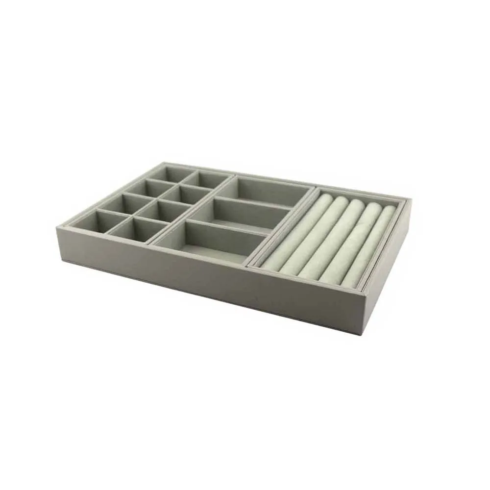 Simple fashion grey velvet jewelry display tray
