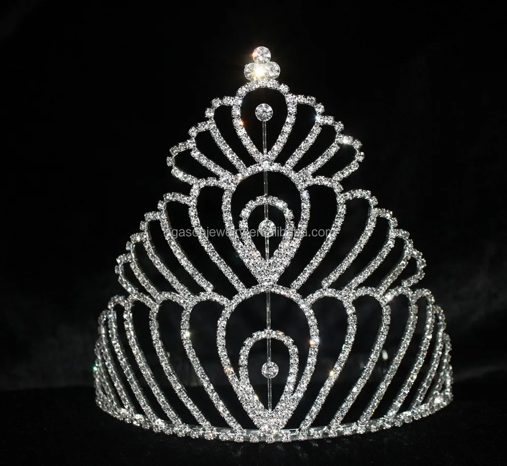 Full Round Big Tall Pageant Tiara Crown Buy Girls Tiara Crown,Pink