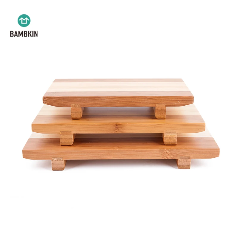 100 Natural Bamboo Wooden Sushi Tray Serving Plate For Home Or