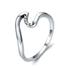 customized 925 Sterling Silver Geometric Sea Wave Finger Rings for Women Wedding Engagement rings