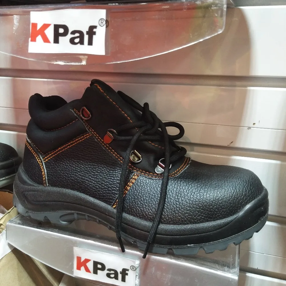 Kpeaf Genuine Leather Mining Workers Safety Shoes Steel Toe Men's Shoes