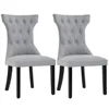 Wholesale Fabric Wooden Arm-less Upholstered Living Chair Kitchen Room Dining Chair set of 2