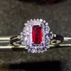 18k gold South Africa real diamond 0.45ct natural unheated pigeon blood intense red octagonal ruby ring for women