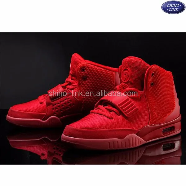 Men High Neck Basketball Shoes Sports Shoes Air Red Luminous Shoes