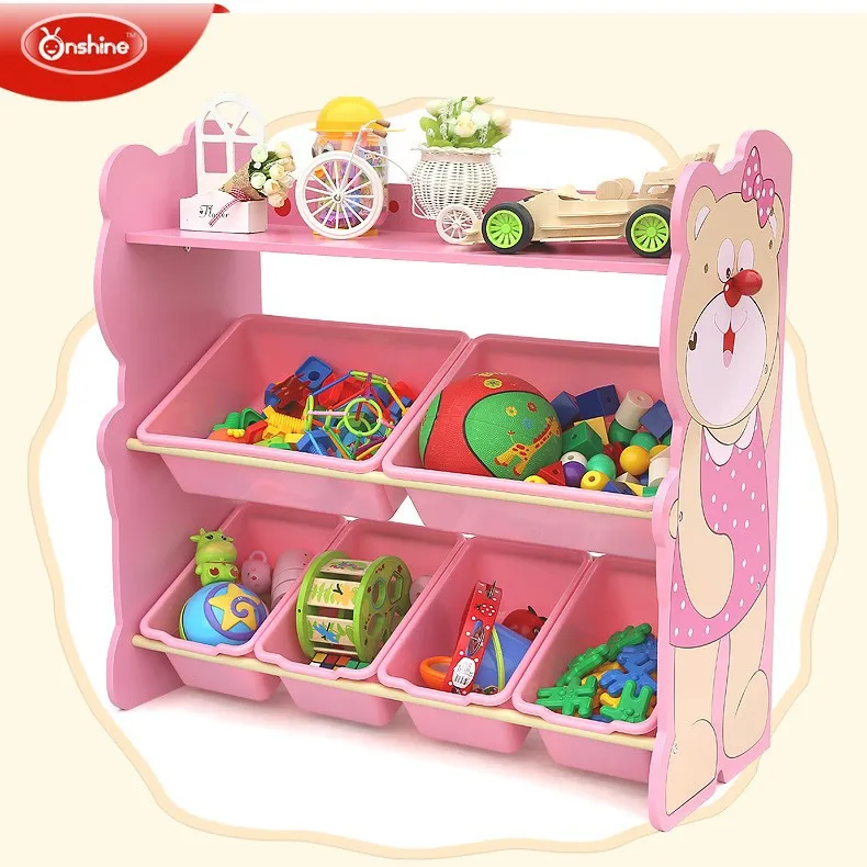 toy storage shelves and bins