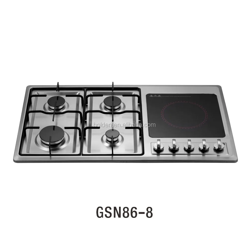 Induction Cooker With Gas Cooktop 304 Ss Panel In 5 Burner Induction Cooker With Gas Cooktop 304 Ss Panel In 5 Burner