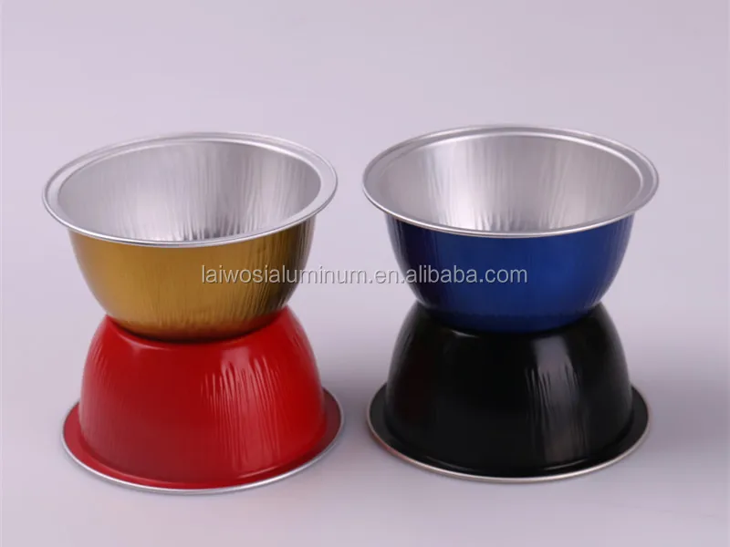Wholesale Colorful Round Smooth Wall Aluminum Foil Bowl