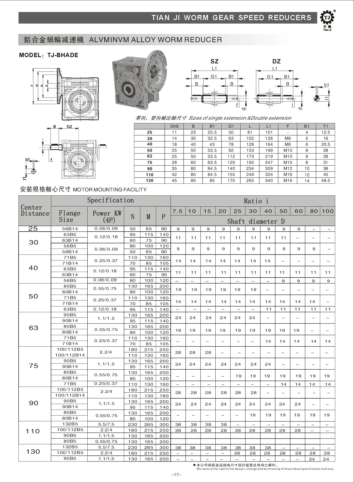 NMRV type electric clutch pulley ,reducer