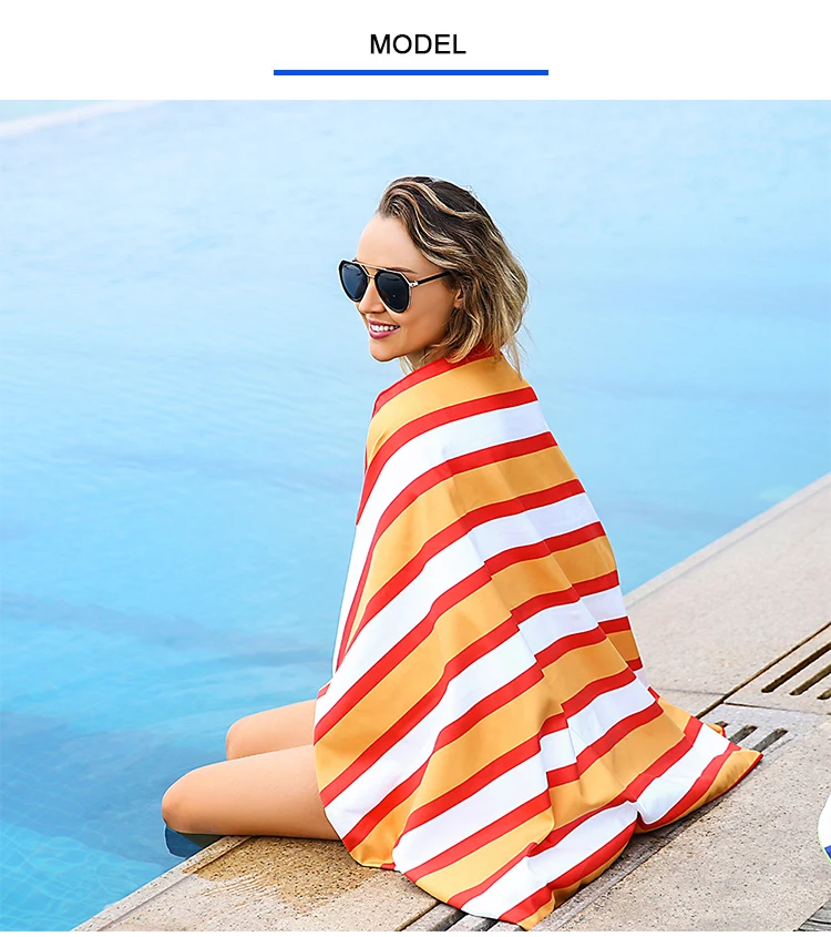 China High Quality Microfiber Printed Beach Towel With Elastic Band