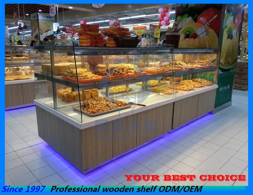 Island Bread Display Shelf Rack Glass Cover With Lighting Buy