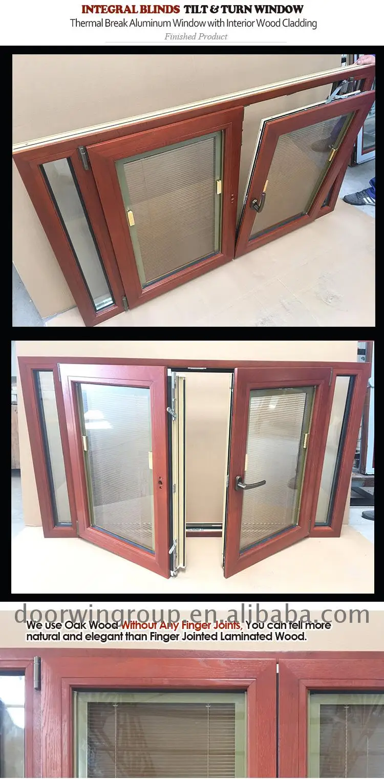Canada red oak wood clad cheap price aluminum profile french type double glazed house window