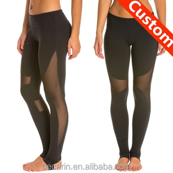 Custom Yoga Pants See Through Mesh Cutout Yoga Leggings Gym Wear Women ...