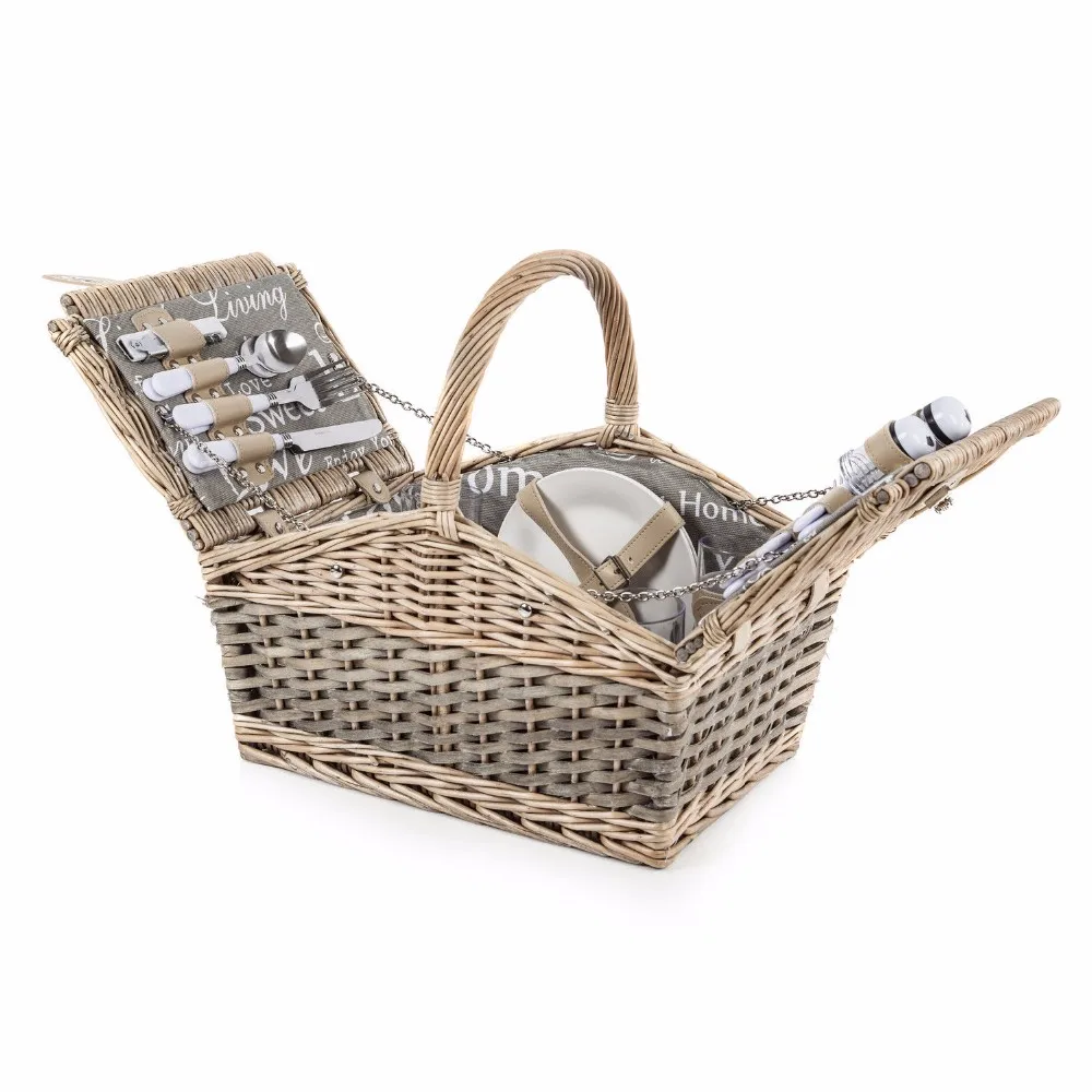 Wholesale New Designed Handmade Cheap Wicker Picnic Hamper For 2 Person