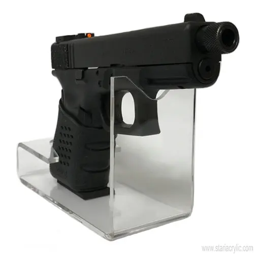 Factory Wholesale Acrylic Gun Revolver Display Stand Rifle Holder Clear