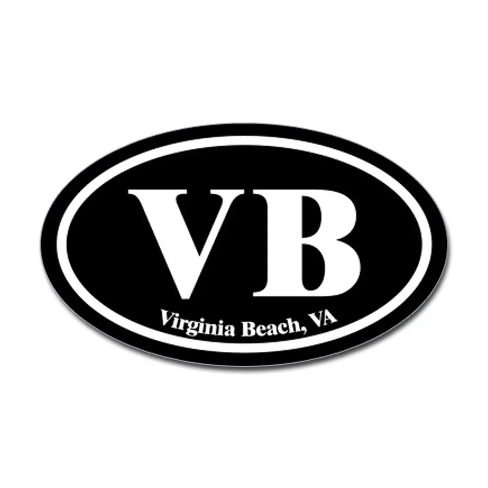 CafePress - Virginia Beach VB Euro Oval Oval Sticker - Oval Bumper Sticker, Euro Oval Car Decal
