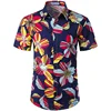 OEM men floral pattern printed short sleeve casual hawaiian shirt