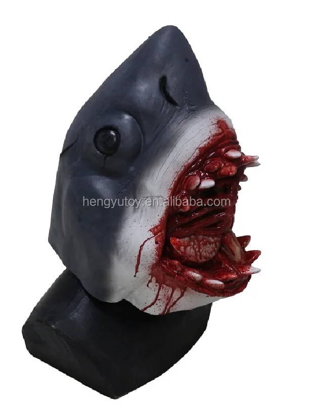 Effrayant Latex Tete De Requin Masque En Caoutchouc Masque De Fete Halloween Animal Costume Prop Buy Accessoires D Halloween Masque De Tete De Requin Costume D Animal Product On Alibaba Com