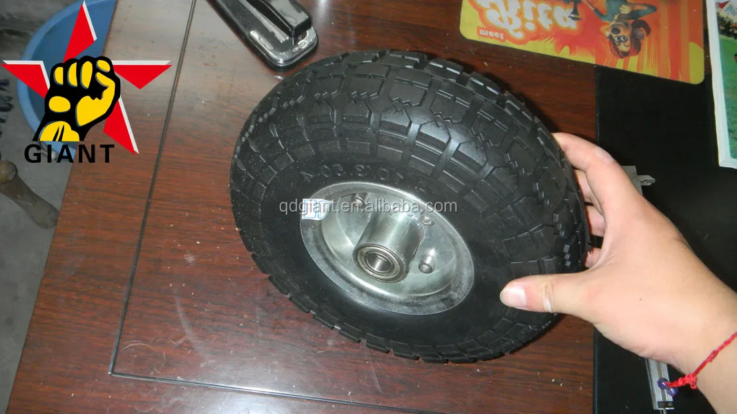 10inch Flat free pu foam rubber wheels 4.10/3.50-8