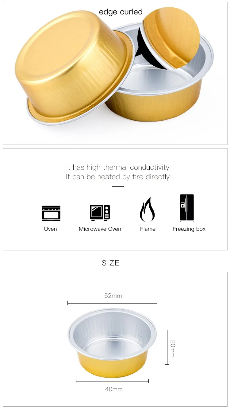 25ml 0.8oz Gold Honey Jar Sealing Aluminum Foil Container Tin Foil Pan