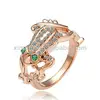 Crystal Gold Frog Ring,Ladies Gold Ring Designs