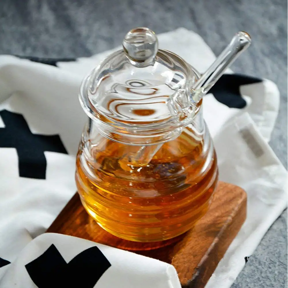 Handmade Glass Honey Jar Honeycomb Shape Storge Jar For The Honey Buy Glass Honey Bee Storage