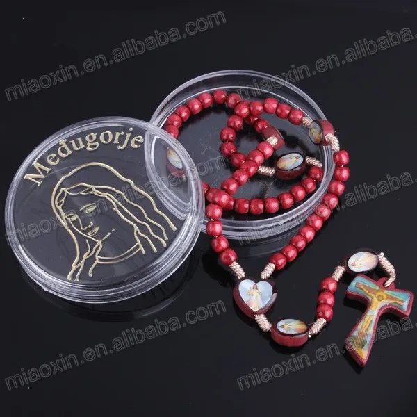 Religious Catholic Gift Rosary Box,6mm Rosary Beads Necklace Box Buy Packing Box,Rosary Box