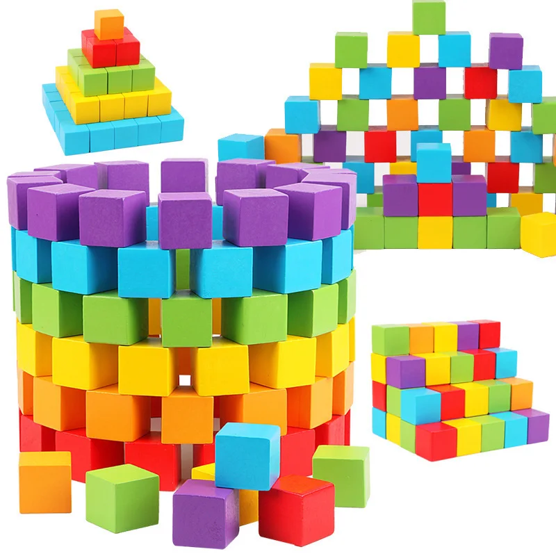 100pcs Colorful Cube Block Conform To En71 Astm Montessori Toy - Buy 