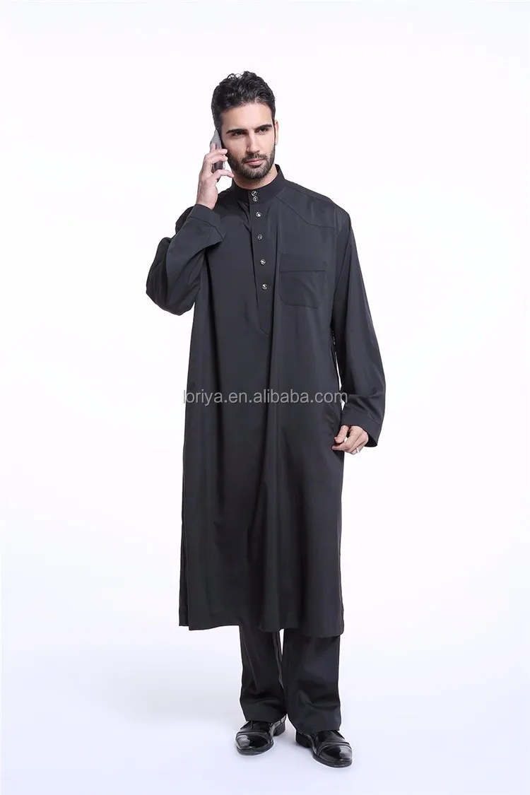 Thawb-ropa Musulmana De Manga Larga Para Hombre,Caftán Turco,Liso - Buy ...