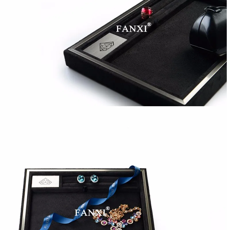 Fanxi Removable Suede Jewellery Display Trays With Pads For Ring