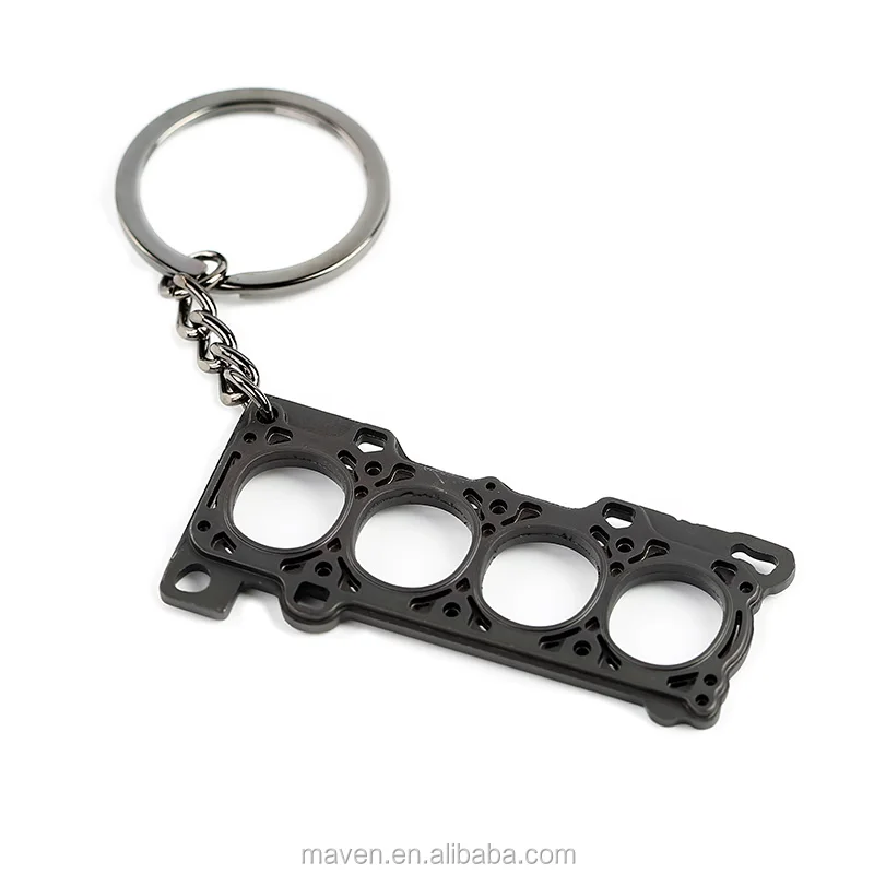 Zinc Alloy 4 Cylinder Engine Cylinder Head Gasket Dub Keychain Keyring